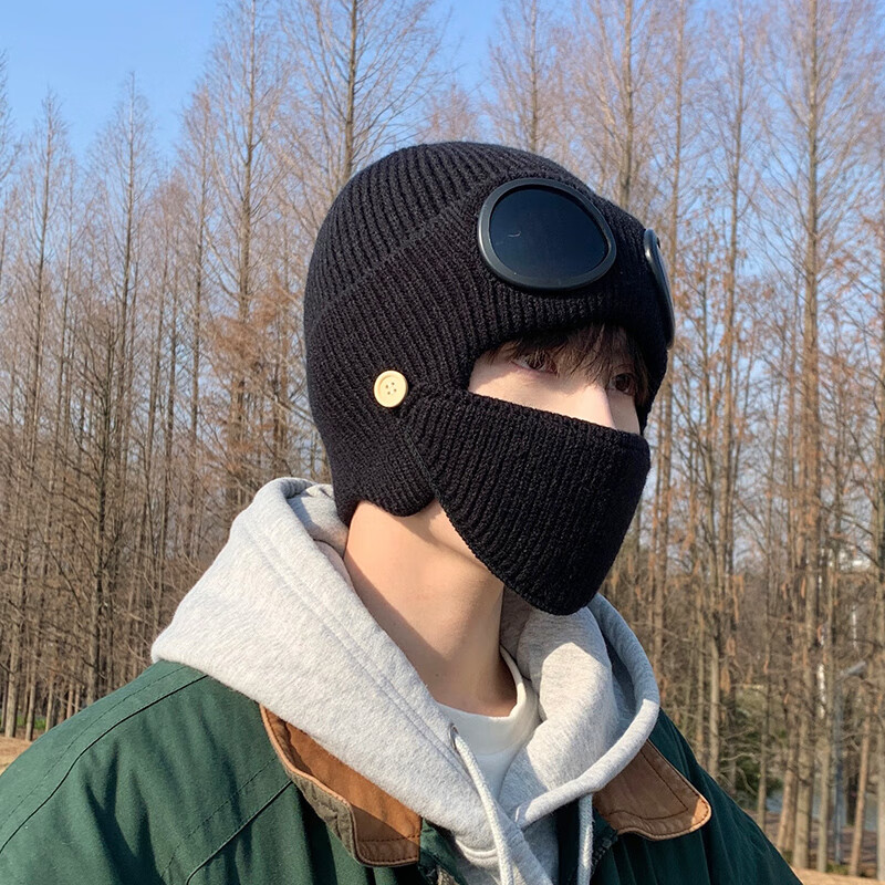 初识暖树帽子男冬季防寒骑车帽保暖毛线帽加厚针织帽护耳雷锋帽棉帽