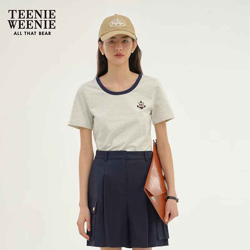 20点：Teenie Weenie 小熊 女装夏季简约风短袖T恤 