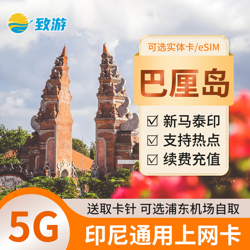 巴厘島電話卡4G高速流量上網(wǎng)電話手機(jī)卡印度尼西亞印尼旅游通用 15天無限流量（每天1GB高速）