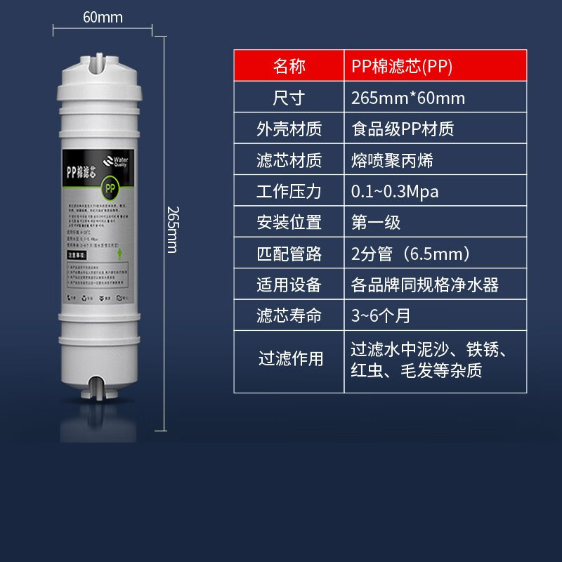 钻芯净水器滤芯10寸通用家用超滤机快接一体PP棉活性炭全套装五级滤芯 快接PP棉