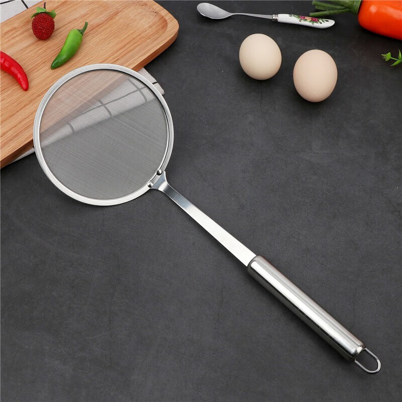 万园琦加厚不锈钢密网漏勺304不锈钢小网勺不锈钢油隔过滤勺捞油勺细