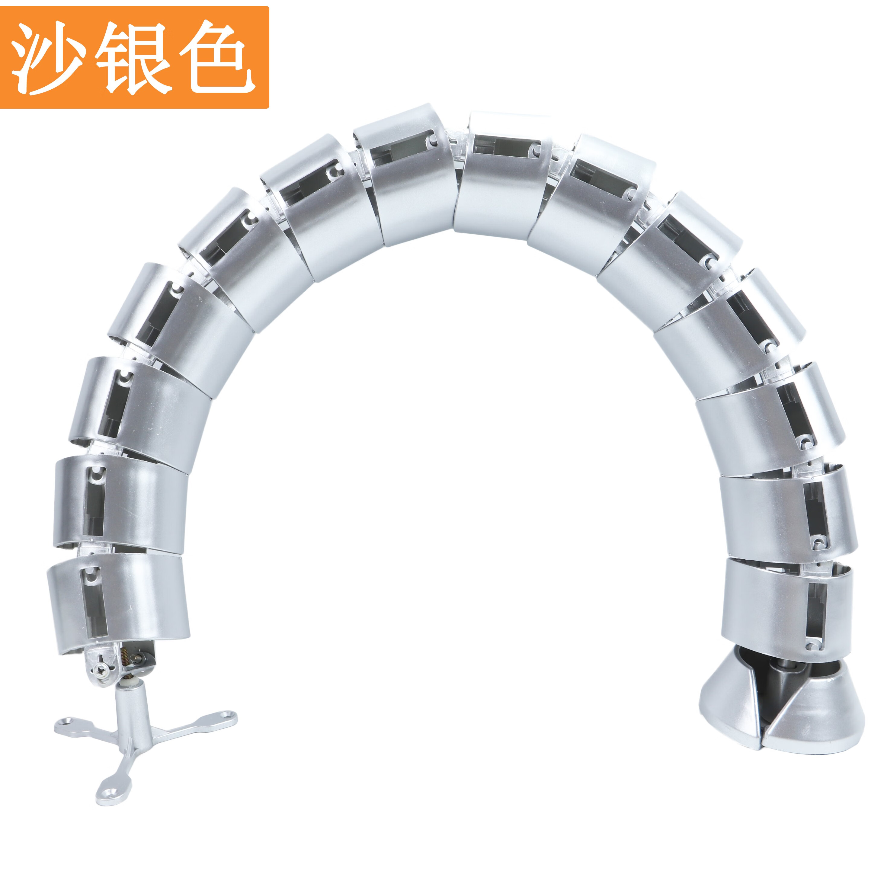 奇克摩克办公桌穿线管圆形方形蛇形管桌底电线收纳整理线槽走线管 圆形银色(76长)