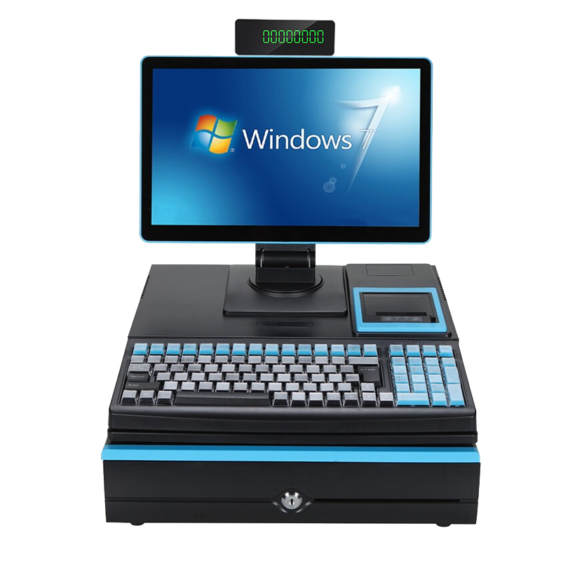 奧家（AOKIA）收銀機一體機便利店超市水果藥店文具收銀系統(tǒng)母嬰店收銀電腦餐飲掃碼收錢會員管理收款機 JD-POS200B藍色N2840+8+128 套餐一