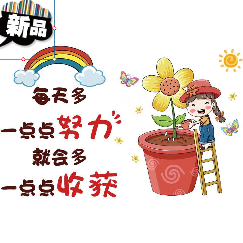 房励志墙贴画装饰自粘墙纸卧室房间创意个性墙壁门贴纸 努力多一点