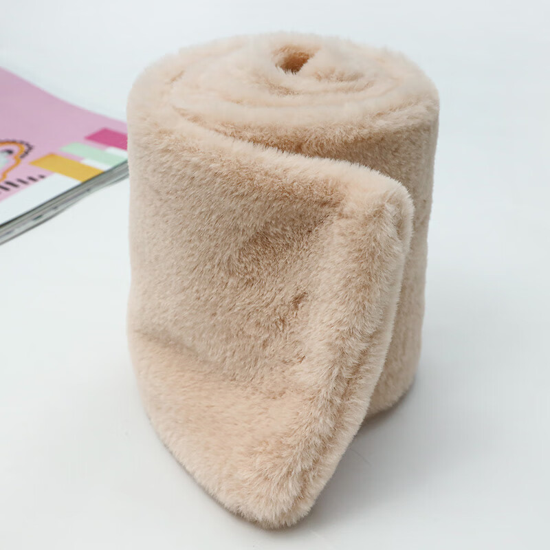 达芬奇密码 冬季保暖仿獭兔毛围脖围巾女士韩版百搭护颈毛领子 裸色