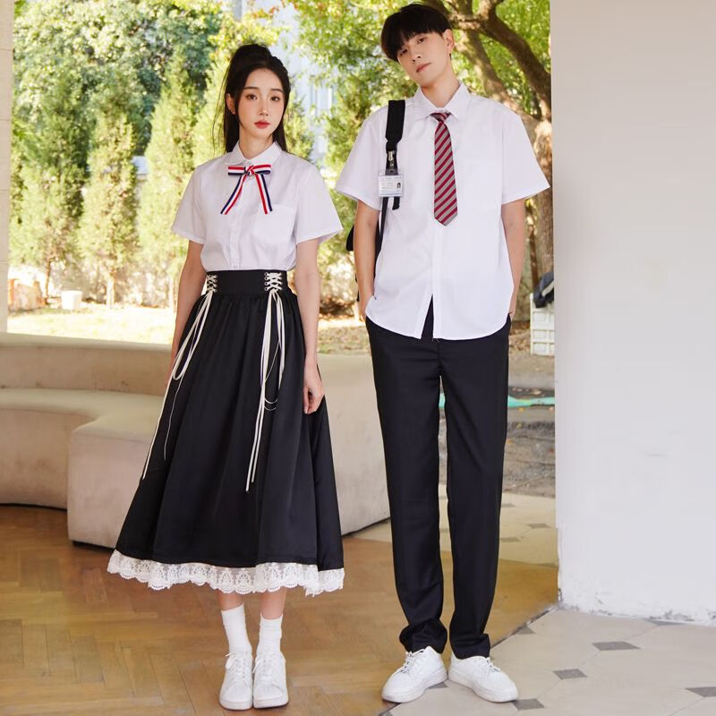 洛必达合唱诗歌朗诵比赛服套装男学生运动会演出服初高中毕业班服长裙