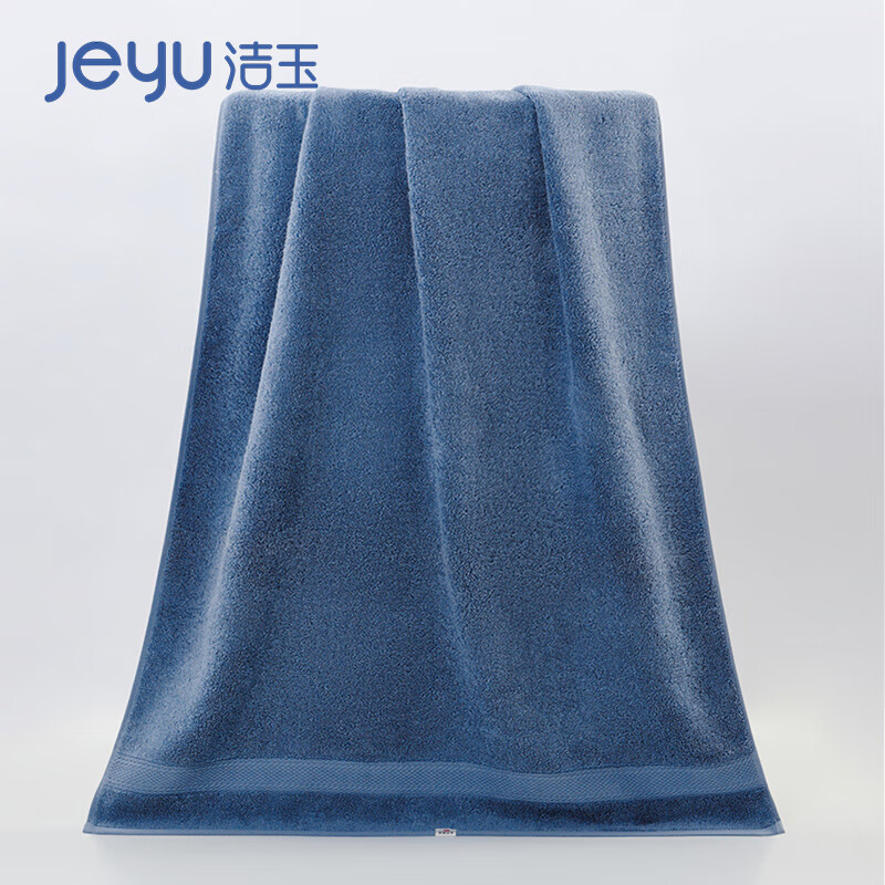 孚日洁玉 AAA级抑菌纯棉浴巾 加厚加大超柔纱男女洗澡裹巾 450g 兰色 单条