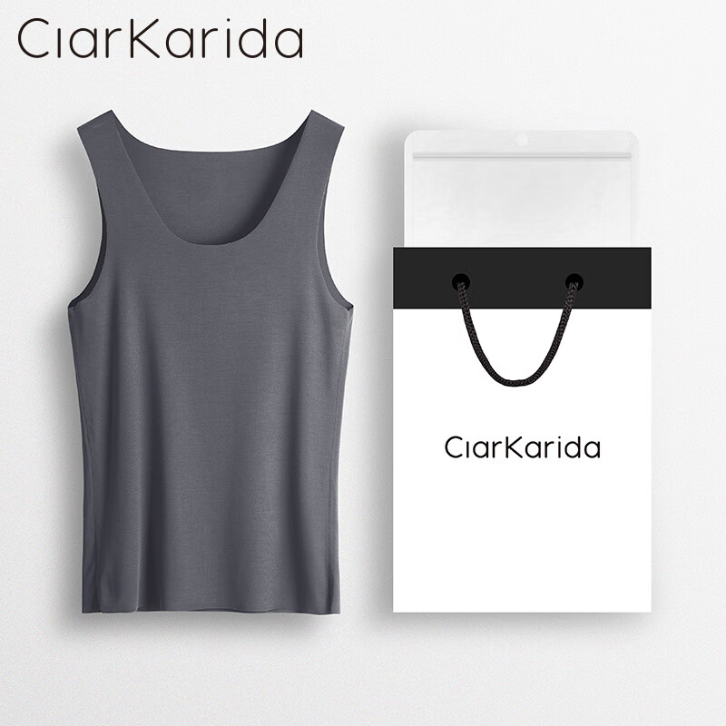 Clarkarida品质背心男士内穿打底衫莫代尔冰丝感无痕健身运动夏季跨栏背心 白色+白色(T恤2件) L【120-140斤】