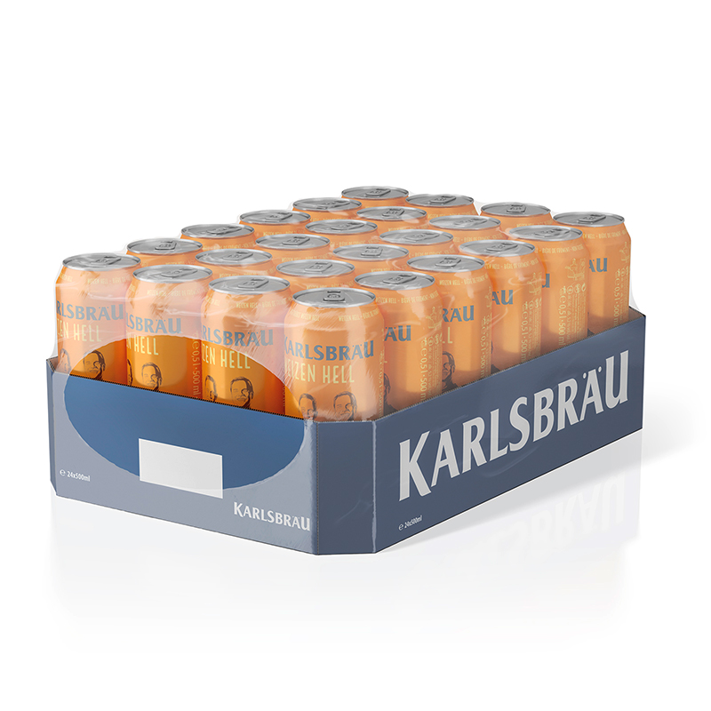 德国原瓶进口 卡斯布鲁（KARLSBR?U）小麦啤酒 500ml*24听整箱装dmdegyp
