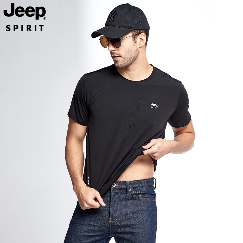 jeep吉普运动短袖t恤男速干衣情侣款吸汗冰丝跑步半袖训练上衣男女