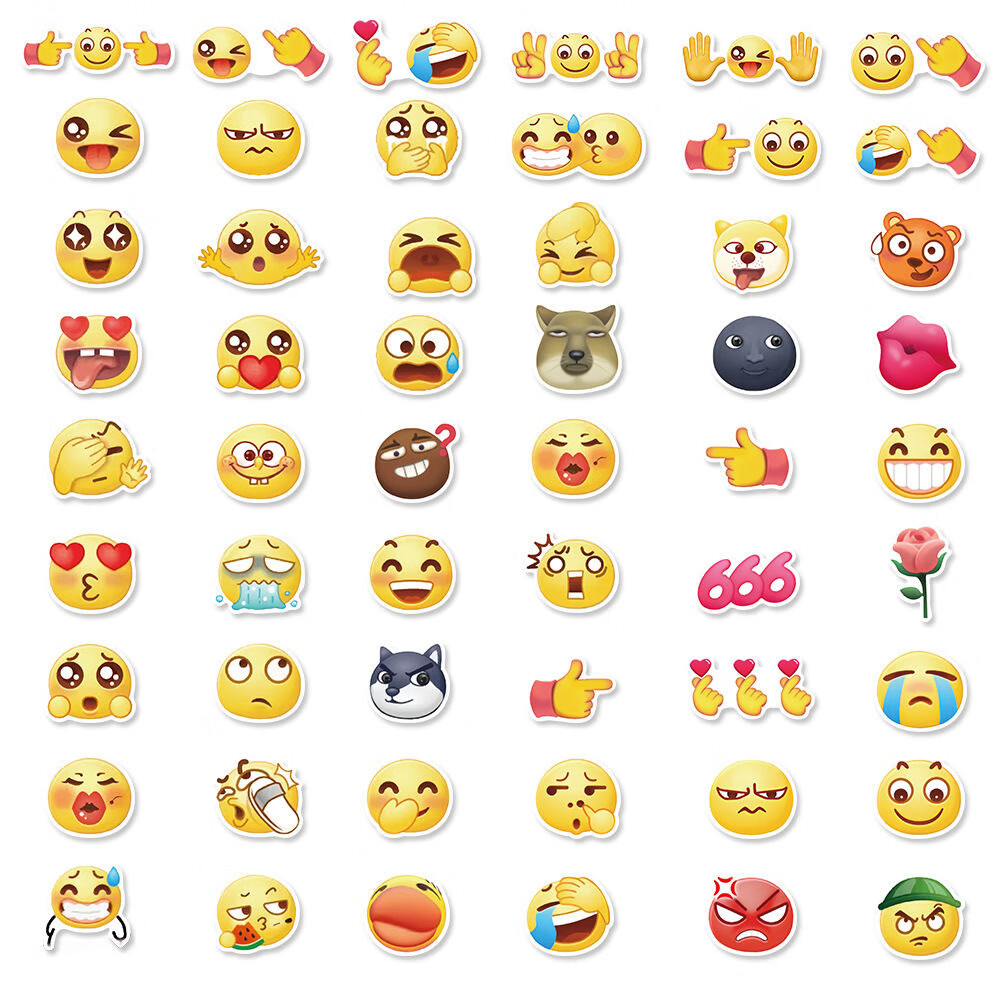 emoji表情包贴纸可爱卡通搞笑搞怪手机笔记本化妆镜装饰贴画 120张