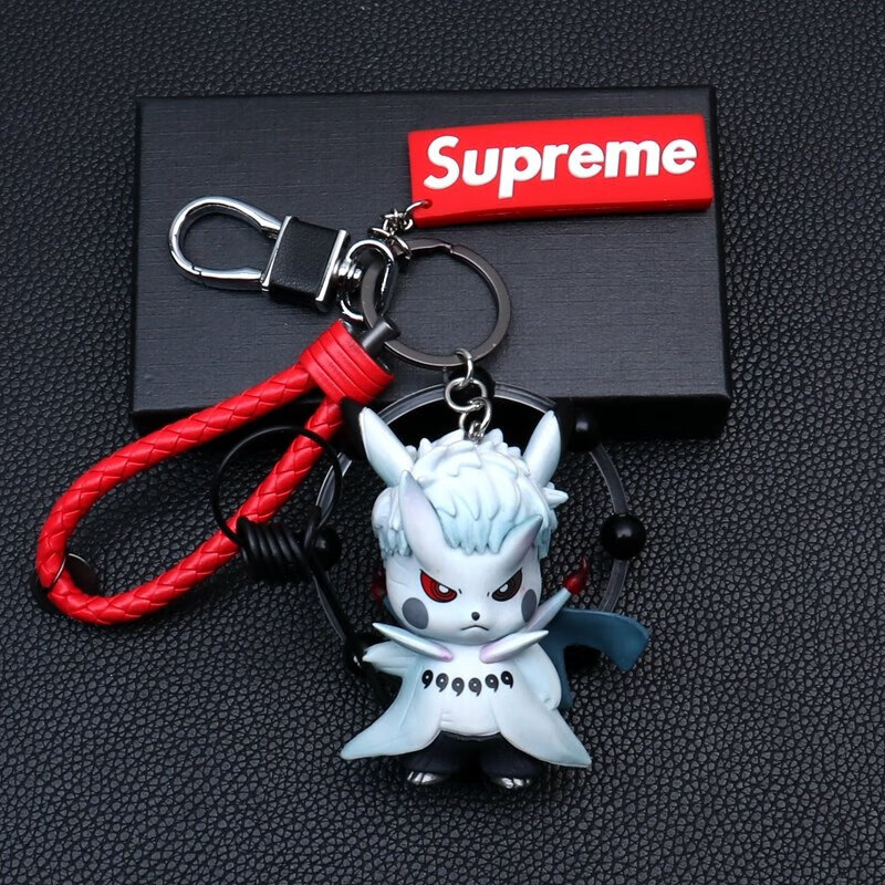 芒芒适配火影皮卡丘六道带土钥匙扣汽车挂饰ins挂件创意 皮卡丘六道