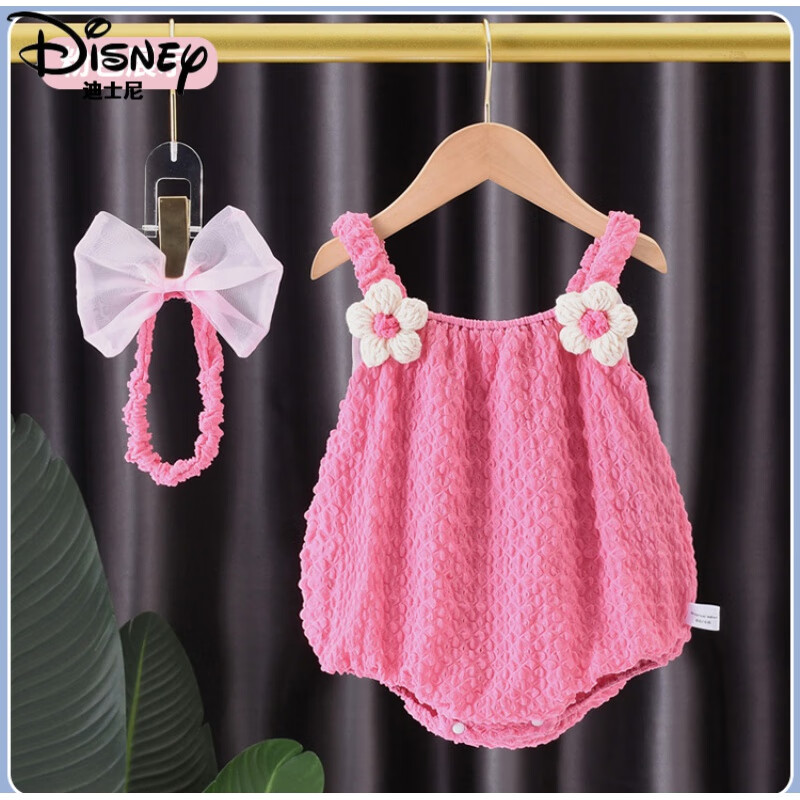迪士尼(disney)婴儿连体衣夏季薄款宝宝三角连体哈衣新生儿衣服夏装