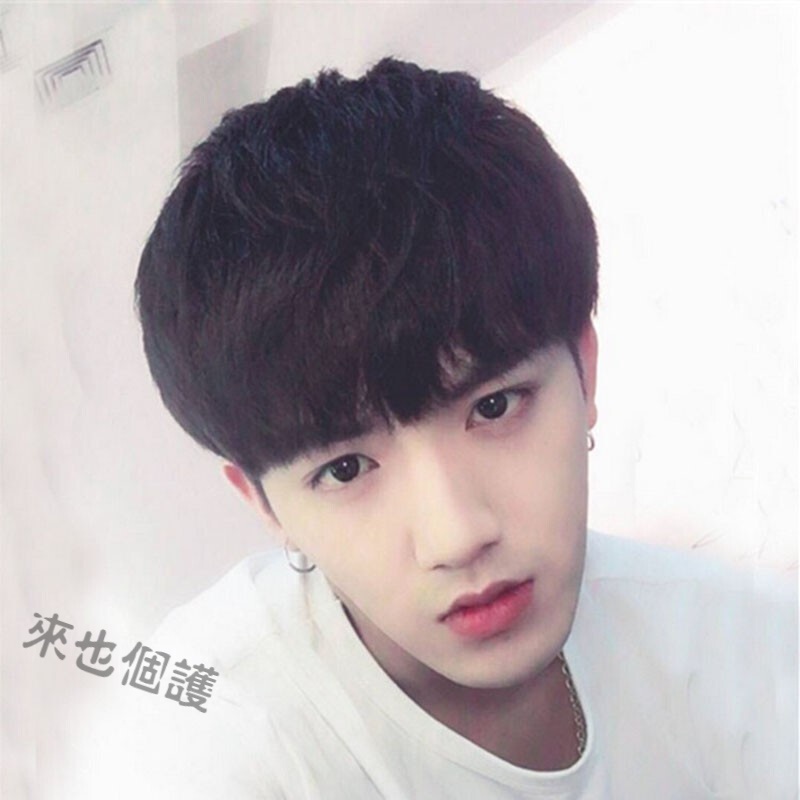 新款假发男短发韩版帅气男士假发蓬松自然逼真男生假发全头套式 浅