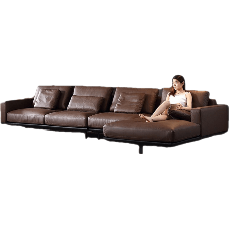 【限时直降35%】卓昙 沙发 意大利真皮沙发组合现代简约高端客厅北欧大户型意式极简转角贵妃位牛皮组合 单+双+贵妃位【3.6米】适合大户型 纳帕真皮羽绒座包【慵懒坐感】