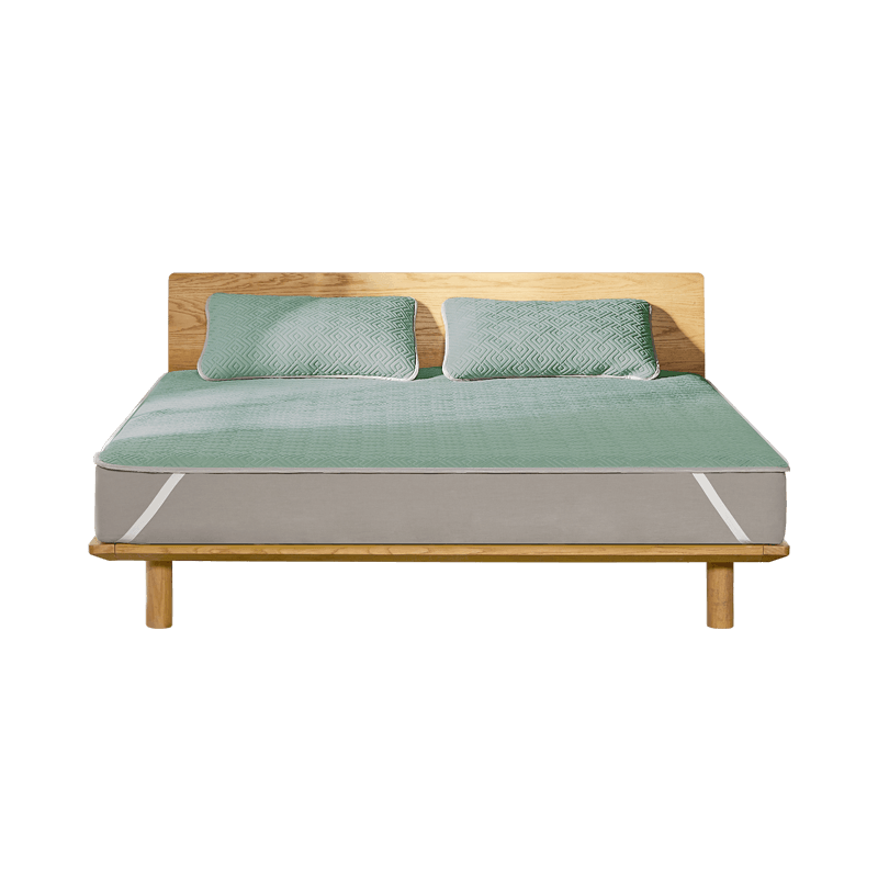 8H凉席 小米Softcool乳胶凉感席件套可水洗 夏季空调席 可折叠夏凉软席子 暗夜绿 180*200cm(适合1.8m床)