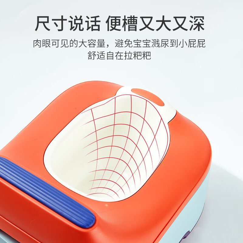 日康(rikang)儿童马桶 宝宝座便器婴儿便盆 男女宝宝通用 PP硬垫三合一功能 【西瓜红】方型单个装