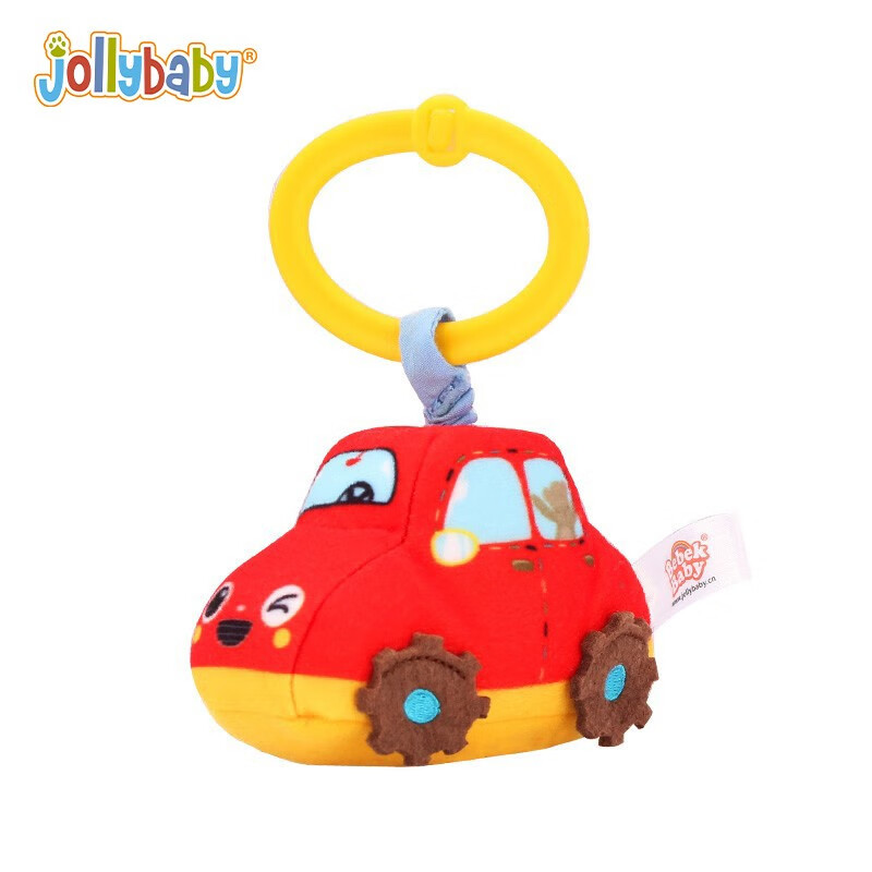 jollybaby婴儿车挂件玩具床铃摇铃婴儿玩具0-3-6-12个月新生儿玩具手摇铃拉振-汽车