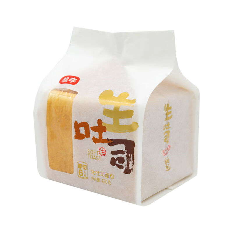 桃李生吐司面包厚切6片装420g切片早餐学生食品欧包新鲜吐司 生吐司
