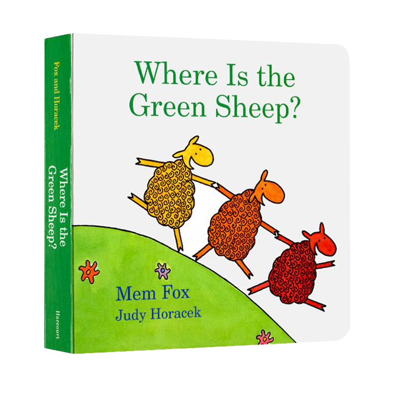 英文原版 Where Is the Green Sheep 绿绵羊在哪儿 纸板书 吴敏兰推荐儿童颜色早教认知书 亲子互动学习 Mem Fox