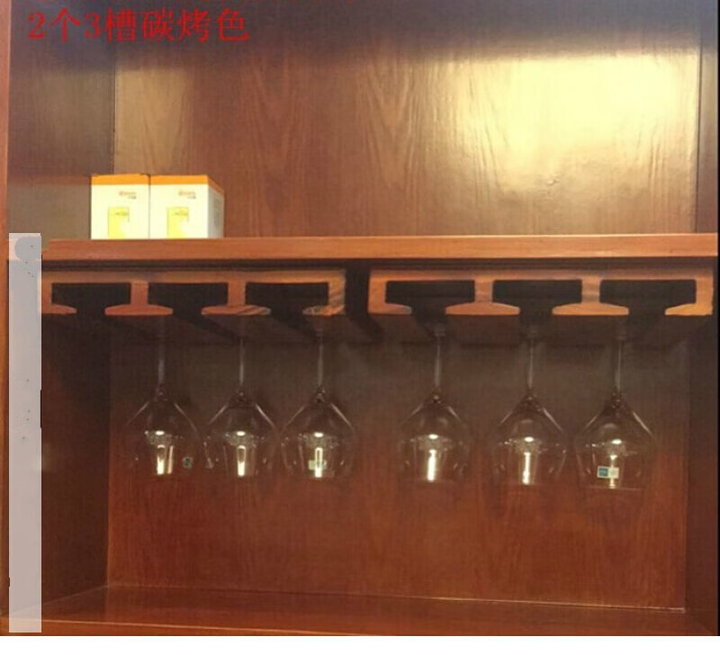 杉斯实木红酒杯架 倒挂悬挂红酒架客厅高脚杯吊架居家用厨房杯子挂架