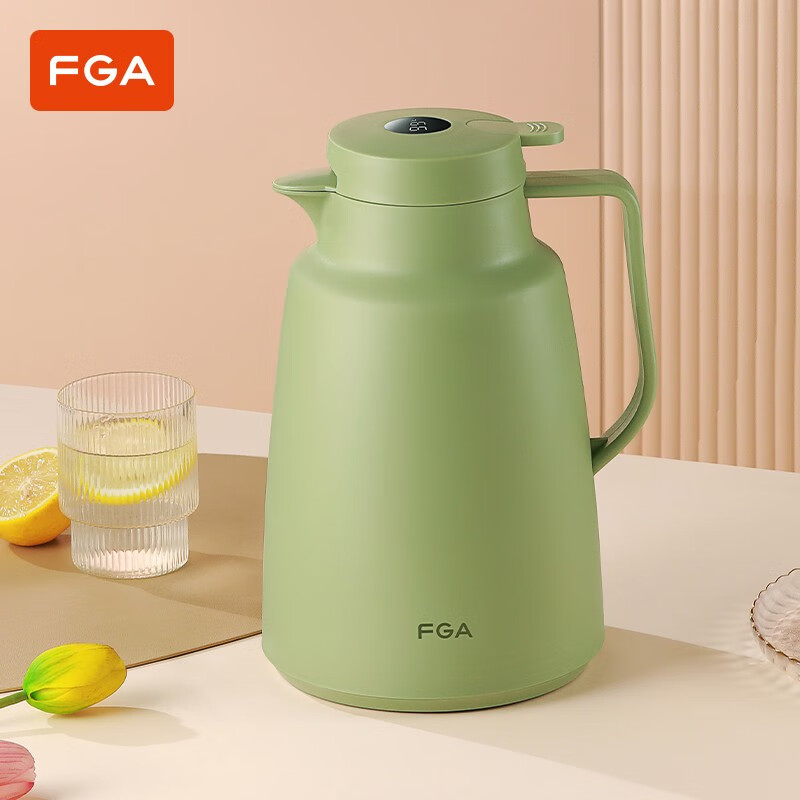 容量家居用男女士开水瓶暖壶便携保温水壶 绿色1500ml(升级智能显温)