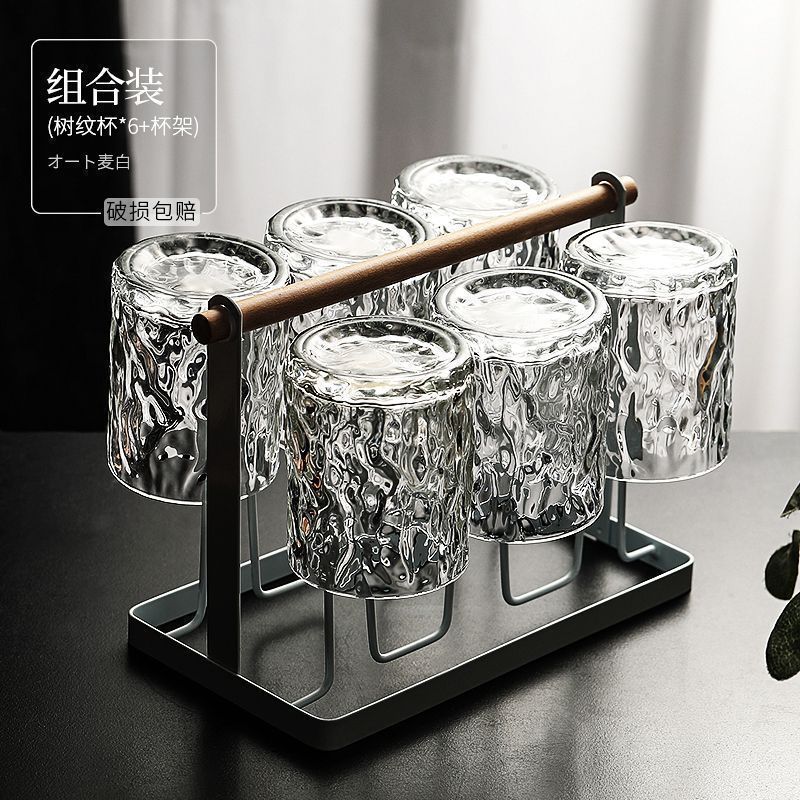 PJ冰川玻璃杯套装杯子家用水杯水壶客厅加厚耐热喝水啤酒杯待客茶 主图款