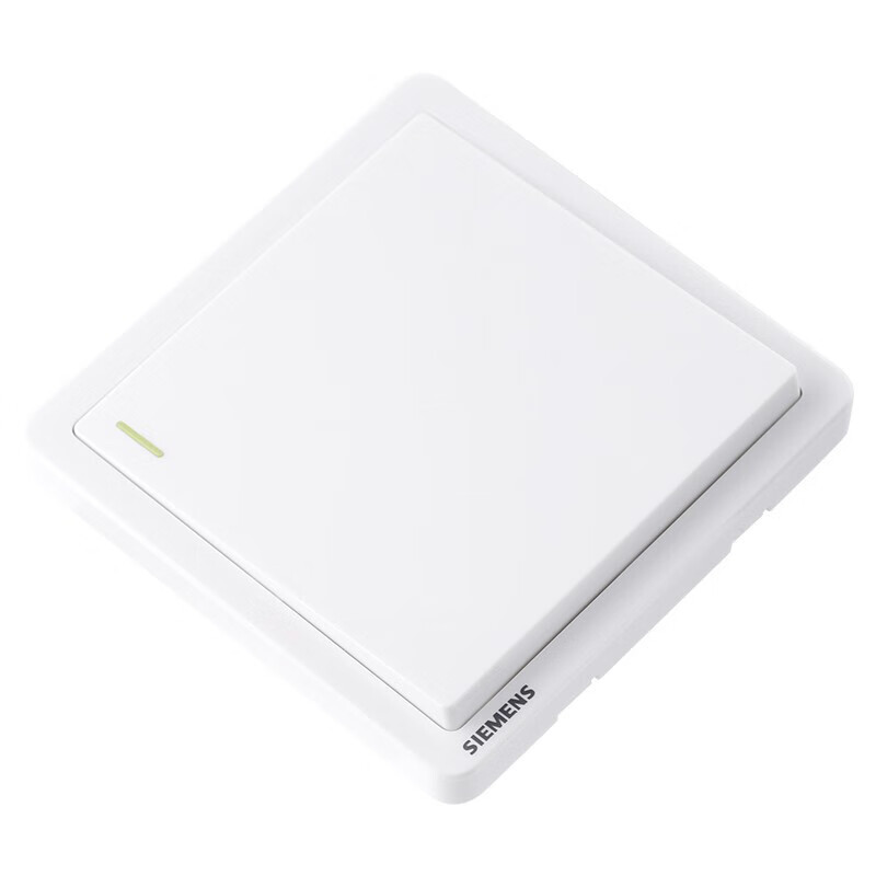 西门子(SIEMENS)开关插座 一开单控带荧光开关面板致典 雅白色