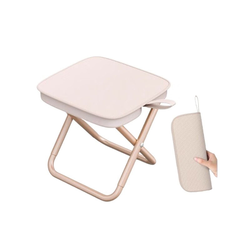 MPPMCK钓鱼凳可折叠折叠凳便携式折叠椅户外板凳超轻马扎露营小凳子高铁 手包折叠凳卡其色