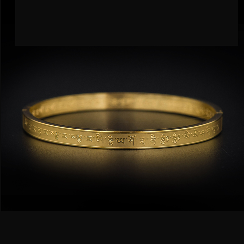 揽翼楞严咒手镯全咒文大随求咒手镯钛钢海涛原版陀罗尼本命佛sn1495