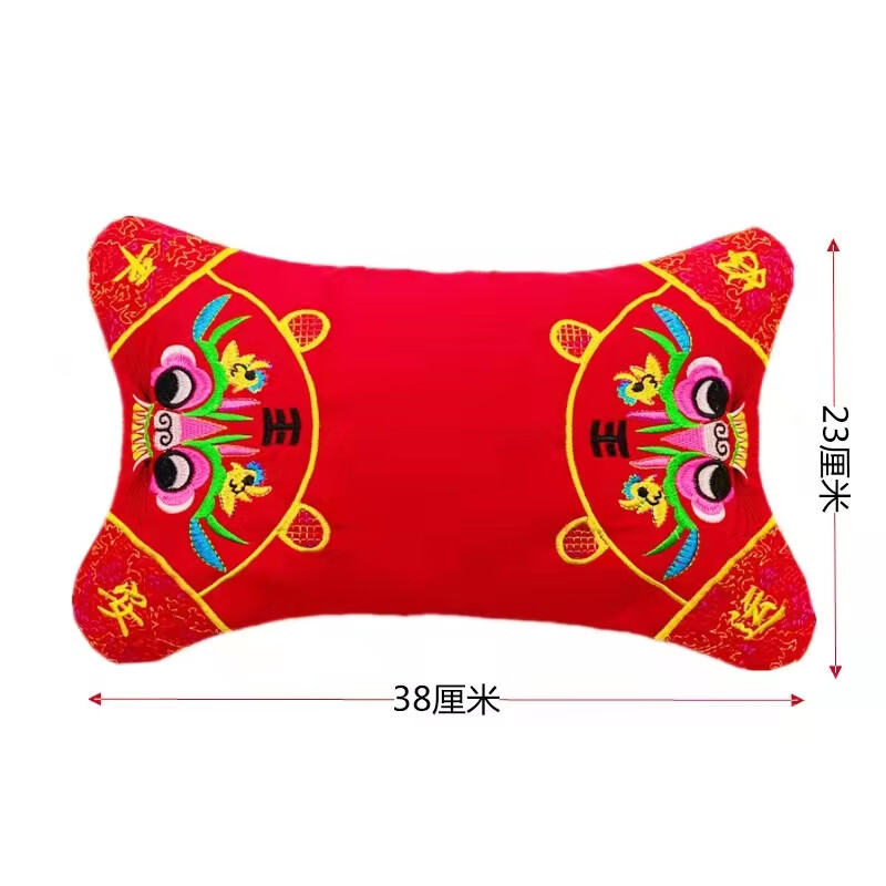 gjxbp枕头6-12岁决明子枕芯新生儿纯棉刺绣老虎枕套荞麦壳决明子虎头