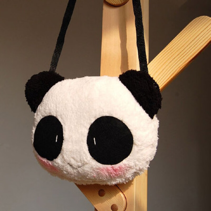 酷奇袋鼠通用可爱熊猫包包流行新款春季女包毛绒学生儿童卡通背包斜