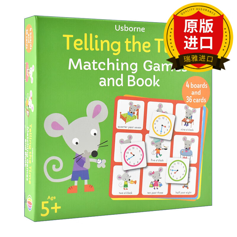 games and book 尤斯伯恩 认时间游戏套盒 儿童益智游戏 英文版 进口