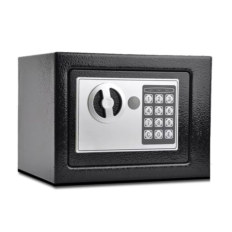 焊斧保险箱家用防盗不锈钢机械密码锁保险柜儿童存钱箱投币式固定