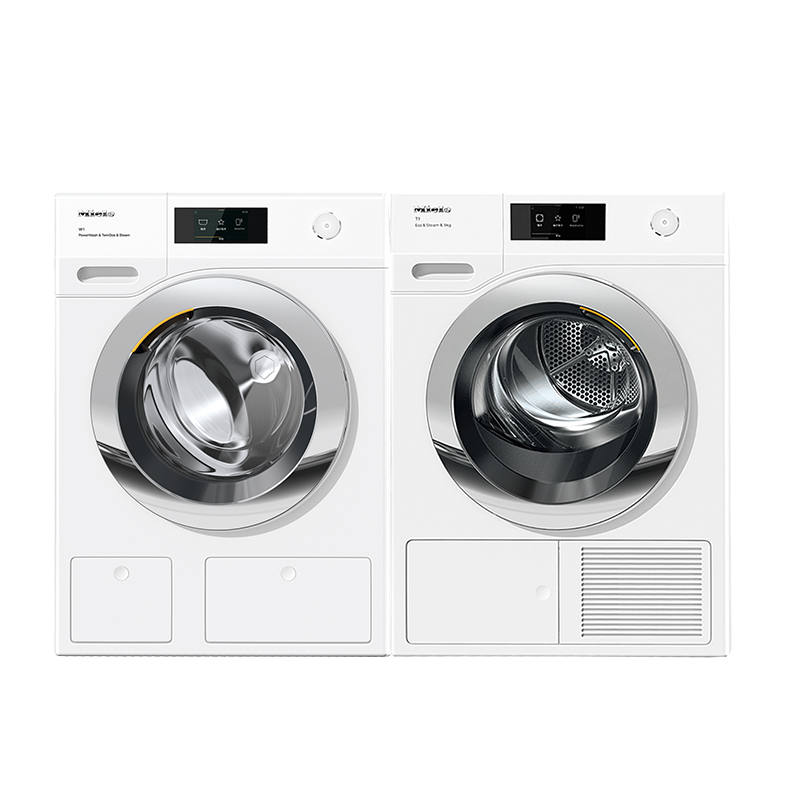 美诺（MIELE）洗烘套装套组 智能变频蒸汽护理大容量10kg洗衣机+9kg热泵烘干机干衣机WCR891+TCR870