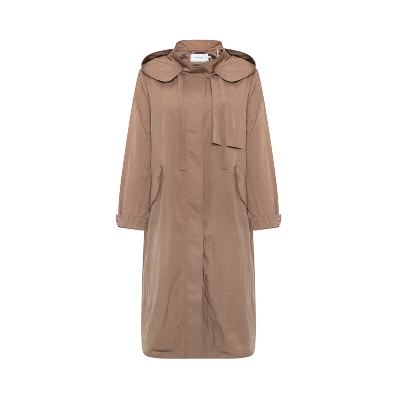 vgrass维格娜丝2021春季新款a型廓形中长款风衣女vsfyl30130 咖色 4/s