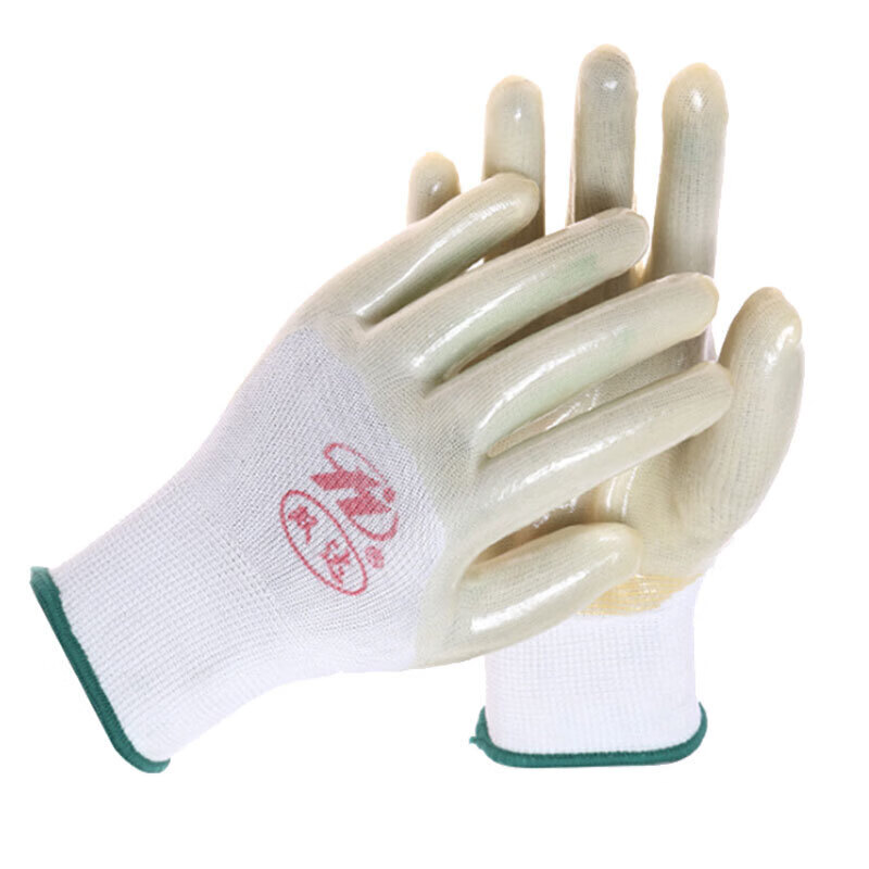 南啵丸双达pvc半挂胶手套浸胶手套耐磨尼龙舒适工地建筑劳保用品 双达