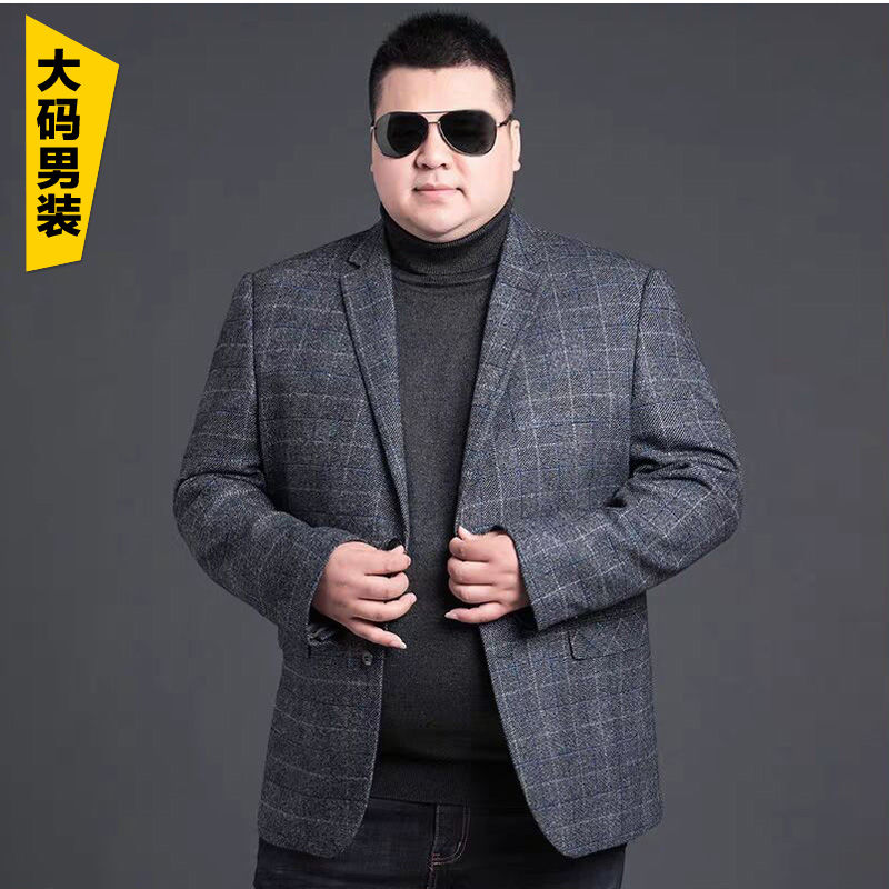 hkcz 西服胖子西装加肥加大码男装修身型男秋冬休闲西装胖子休闲商务