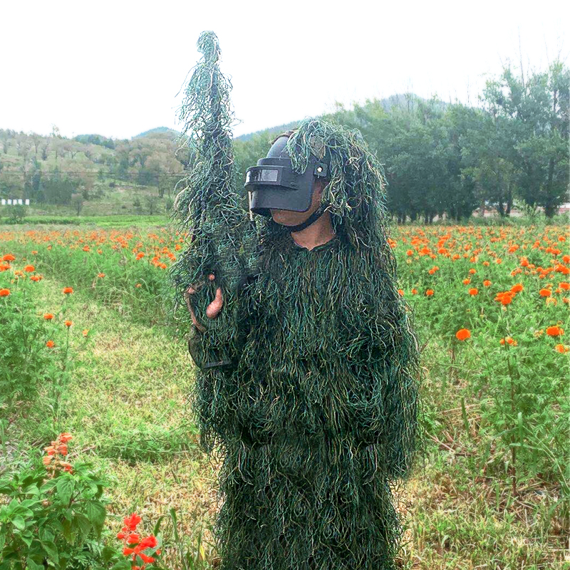 绝地求生吉利服儿童吃鸡隐身衣极地服真人雪地伏地魔草衣伪装男孩.