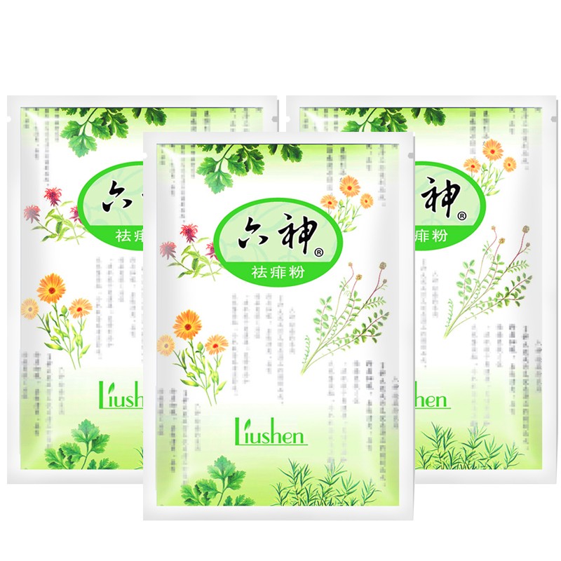 六神痱子粉 爽身粉成人止痱祛痱子止汗清凉干爽 六神 祛痱粉75g*3袋