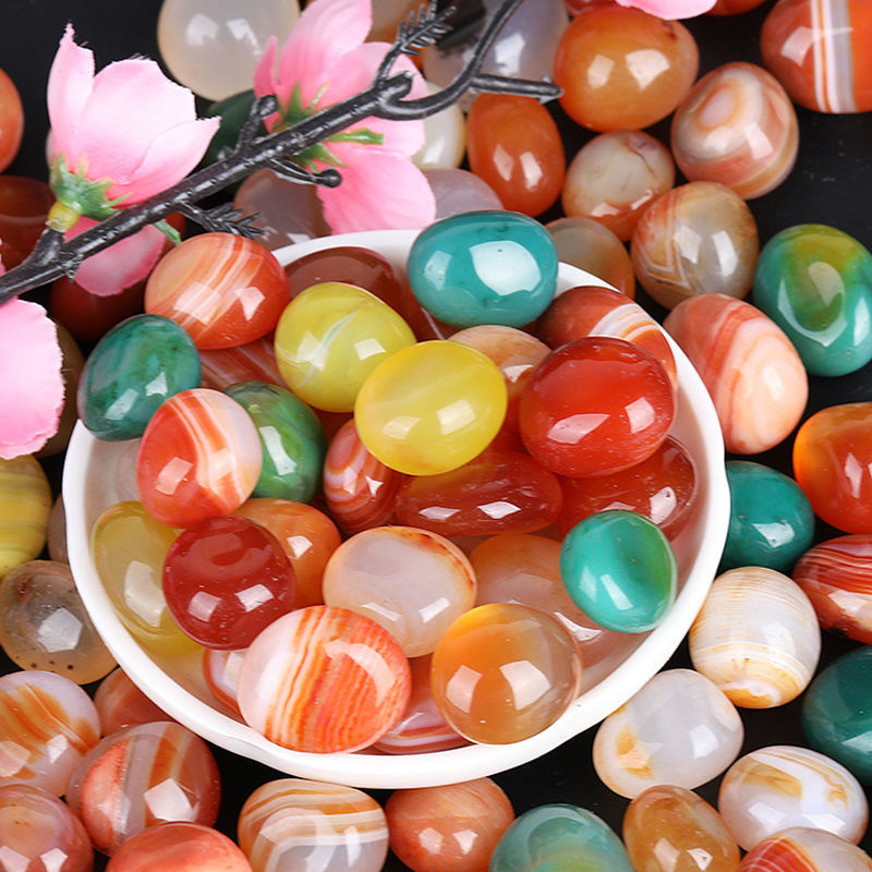 嘉瑰南京雨花石原石鹅卵石鱼缸石头花盆彩色石子七彩小石头五彩石hly