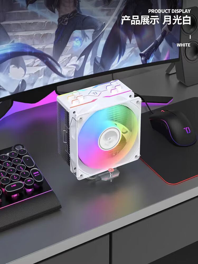 天极风（TIANJIFENG）天极风J10PR纯白ARGB静音散热器四铜管台式电脑风冷115X/1700/AMD J10黑色【ARGB版】