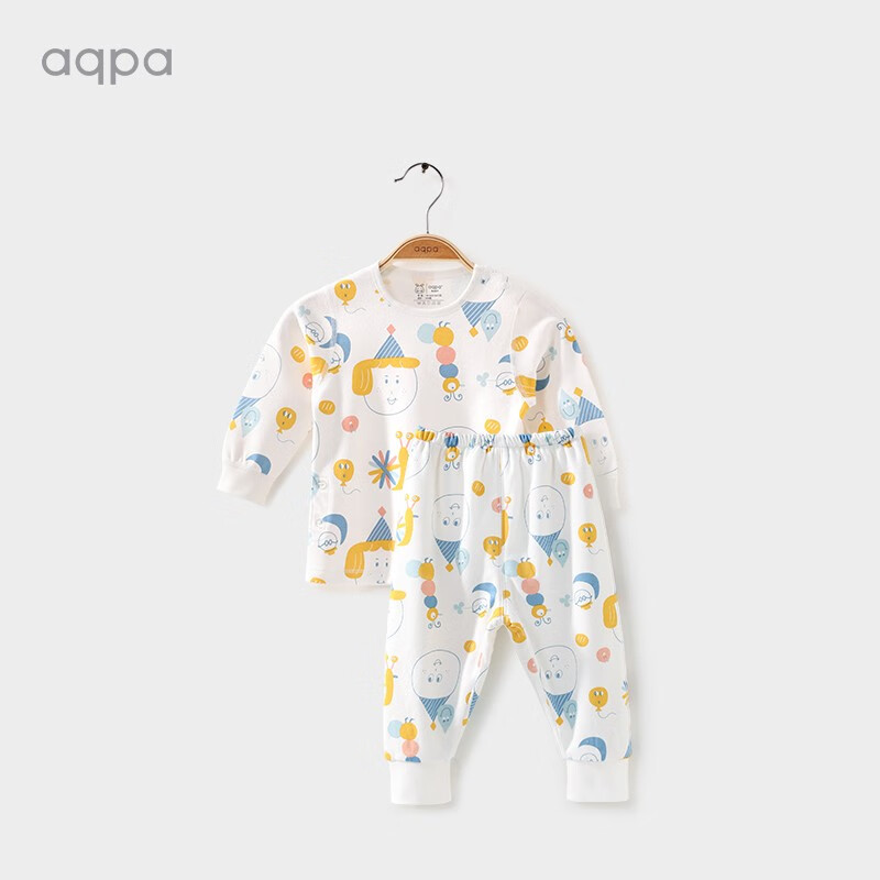 aqpa【8色可选】婴儿春秋套装纯棉衣服秋冬1-3岁男女宝宝睡衣儿童秋衣秋裤 白底儿时玩伴 100cm属于什么档次？