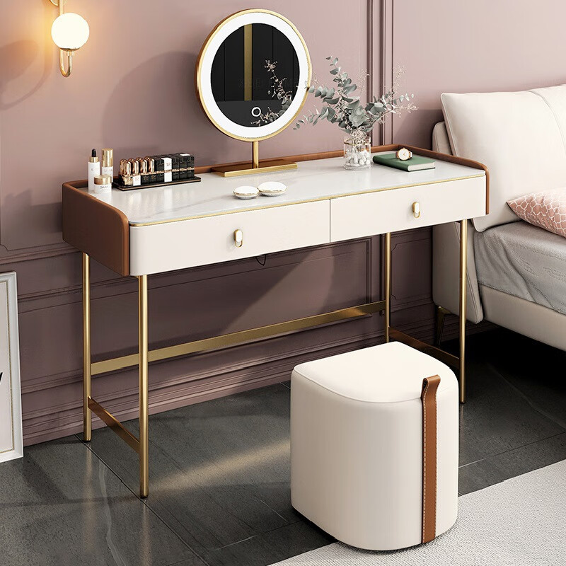 梳妆台小型ins风网红化妆桌子主卧室现代简约妆镜子设计师80cm100cm