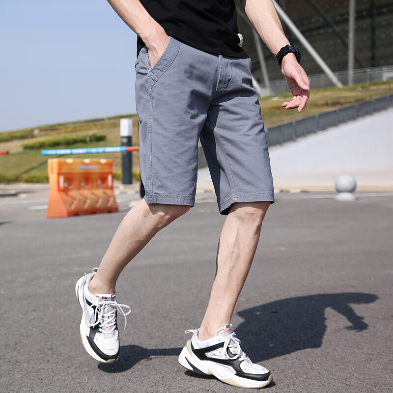 官方旗舰店新款夏季男装休闲裤工装裤短裤 灰色 30(2尺3)