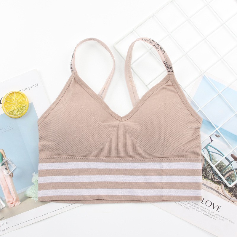 背心运动文胸美背内衣女无钢圈运动文胸薄款吊带裹胸聚拢学生少女抹胸