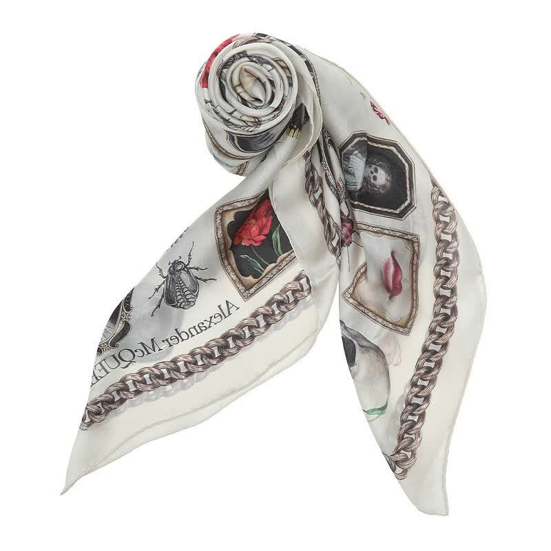 mcqueen)alexandermcqueen麦昆女士印花方丝巾5686933011q 白色 均