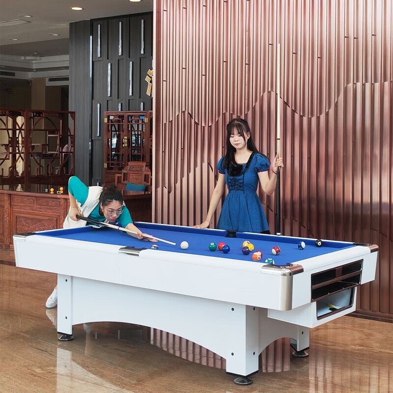 杰亚森(包安装)台球桌 高端轻奢标准成人黑八家用多功能三合一自动回球 七尺-白蓝+自动回球【豪配套餐】