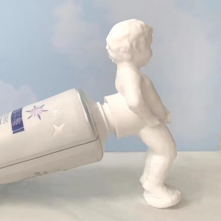 辉客映上思想者拉屎小人挤牙膏沉思者3d牙膏头搞怪粑粑牙膏盖挤牙膏器