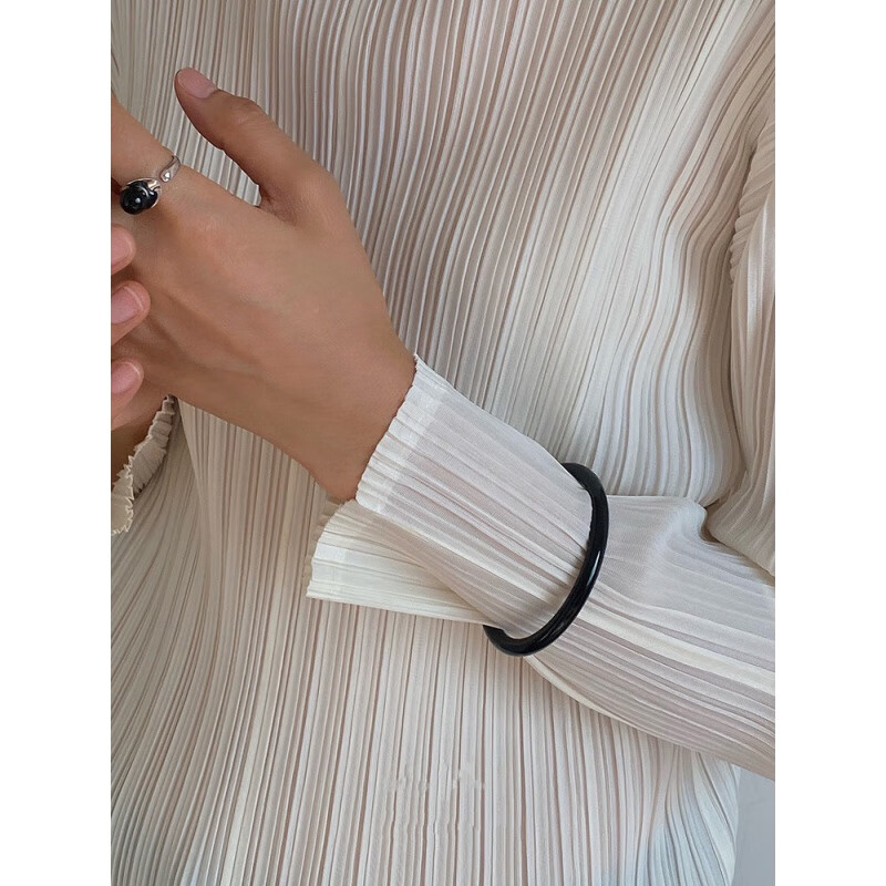 碧家(biofamily) 乌鸡手镯黑曜石女黑玛瑙玉髓叮当镯黑玉镯子小众冷淡